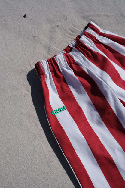 line up pants | red