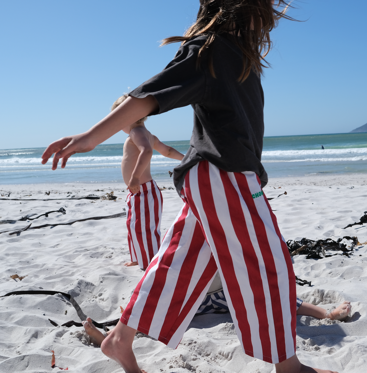 line up pants | red