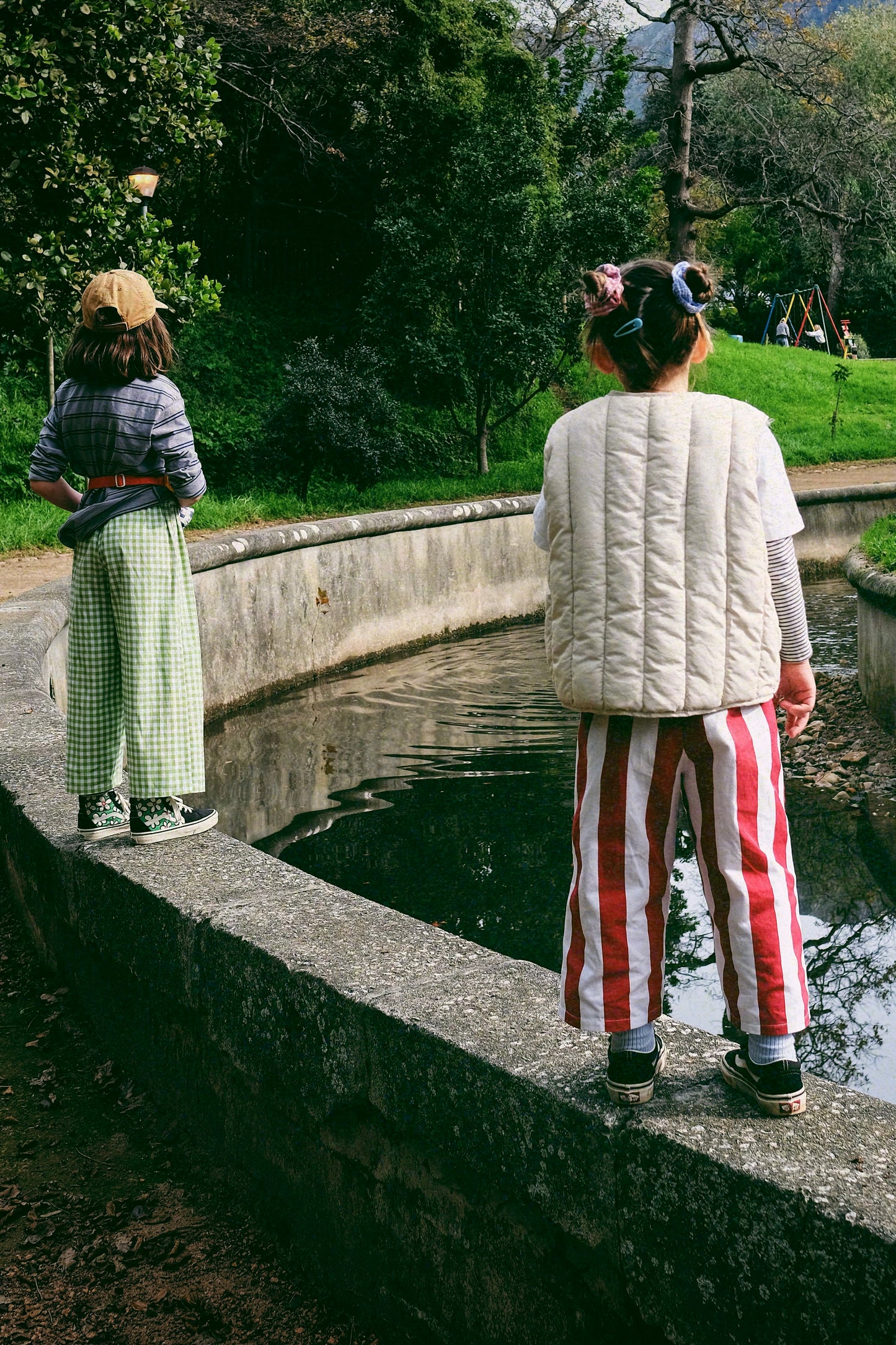 line up pants | red